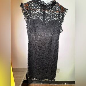 Charcoal Lace Midi Dress